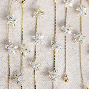 Diamond Daisy Gold Duster Drop Earrings