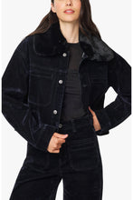 Load image into Gallery viewer, Habitual Fur Collar Cropped Jacket | Navy