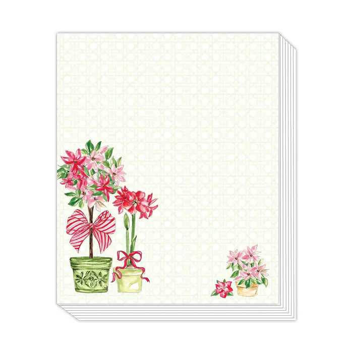 Handpainted Red And Green Poinsettias Short Stack