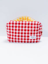 Load image into Gallery viewer, Sorority Gingham Quilted Makeup Bag