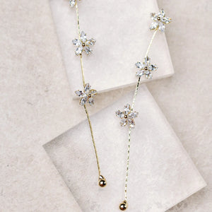 Diamond Daisy Gold Duster Drop Earrings