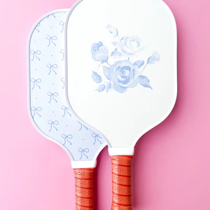 Coquette Blue Bow Floral Pickleball Paddle