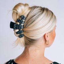 Load image into Gallery viewer, Teleties Teleties Classic Black Polka Dot Party Large Claw Clip