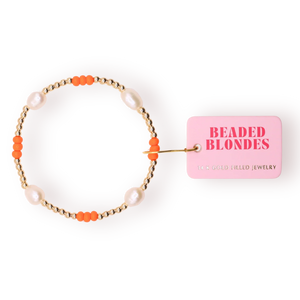 Beaded Blondes Orange Pearl Poppi Bracelet