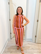 Design History Stripe Midi Skirt | Pink Bloom Combo