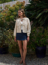 Load image into Gallery viewer, Moon River Tied Front Embroided Jacket | Ivory