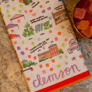 Double Sided Clemson Tea Towel