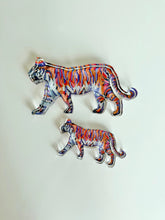 Load image into Gallery viewer, Chelsea McShane Purple &amp; Orange Walking Tiger Acrylic Shelfie