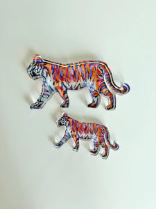 Chelsea McShane Purple & Orange Walking Tiger Acrylic Shelfie