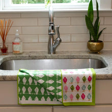 Load image into Gallery viewer, Double Sided Holiday Lights Tea Towel