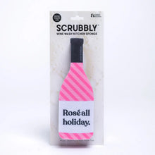 Load image into Gallery viewer, Holiday Scrubbly Sponge - Rose Holiday Stripe