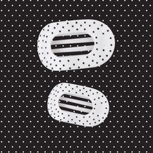 Load image into Gallery viewer, Teleties White Polka Dot Party Medium Flat Round Hair Clip