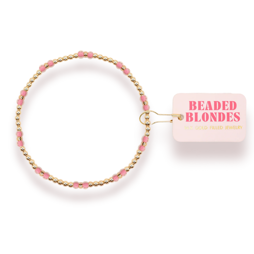 Beaded Blondes Rose Pink Hazel Bracelet