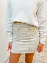 Load image into Gallery viewer, Adelyn Rae Eva Tweed Pearl Trimmed Mini Skirt