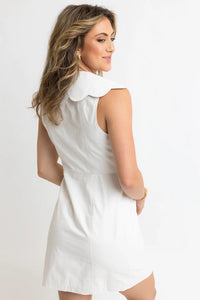 Karlie Ivory Scallop Sleeveless Dress