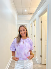 Load image into Gallery viewer, Tatum Top | Violet Gingham