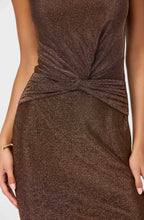 Load image into Gallery viewer, ASTR Riana Metallic Twist Front Maxi Dress