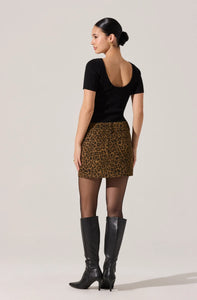 ASTR Kairos Skirt | Brown Cheetah Print
