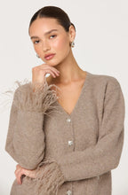 Load image into Gallery viewer, ASTR Grie Embellished Feather Trim Cardigan