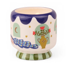 Load image into Gallery viewer, A Dopo 8 Oz Handpainted Peacock Candle - Misted Lime