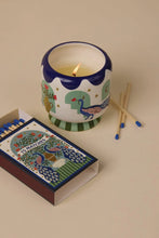 Load image into Gallery viewer, A Dopo 8 Oz Handpainted Peacock Candle - Misted Lime