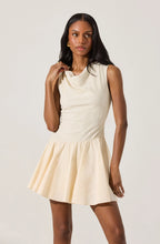 Load image into Gallery viewer, ASTR Cowl Neck Mixed Media Dress | Cream
