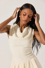 Load image into Gallery viewer, ASTR Cowl Neck Mixed Media Dress | Cream