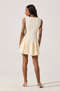 ASTR Cowl Neck Mixed Media Dress | Cream