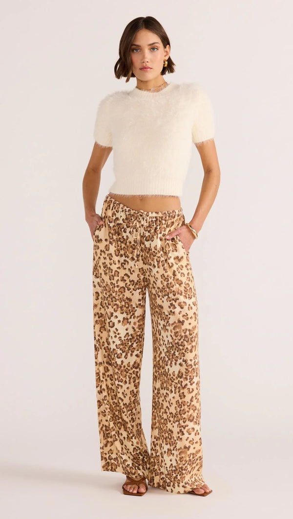 Mink Pink Arden Drawstring Pant | Leopard