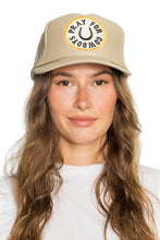 Load image into Gallery viewer, Friday Feelin&#39; Pray For Cowboys Trucker Hat in Tan