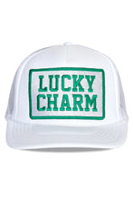 Load image into Gallery viewer, Friday Feelin&#39; Lucky Charm Trucker Hat in White