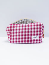 Load image into Gallery viewer, Sorority Gingham Quilted Makeup Bag