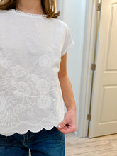 Load image into Gallery viewer, Zoe and Claire Dolman Sleeve Embroidered Top | Off White