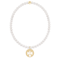 enewton egirl Classic Pearl 3mm Bracelet - Guardian Angel Gold Disc