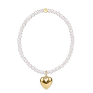 enewton Classic Pearl 3mm Bracelet Love Plush Gold Charm