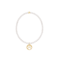 enewton Classic Pearl 3mm Bracelet - Paw Print Gold Disc