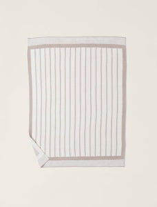 Barefoot Dreams CozyChic Border Throw | Sahara-Cream