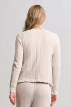 Load image into Gallery viewer, Barefoot Dreams CCUL Cable Knit Cardigan with Ruffle | Stone