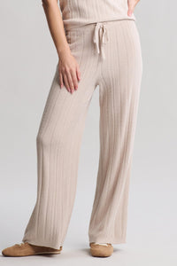 Barefoot Dreams CCUL Cable Knit Ankle Pant | Stone