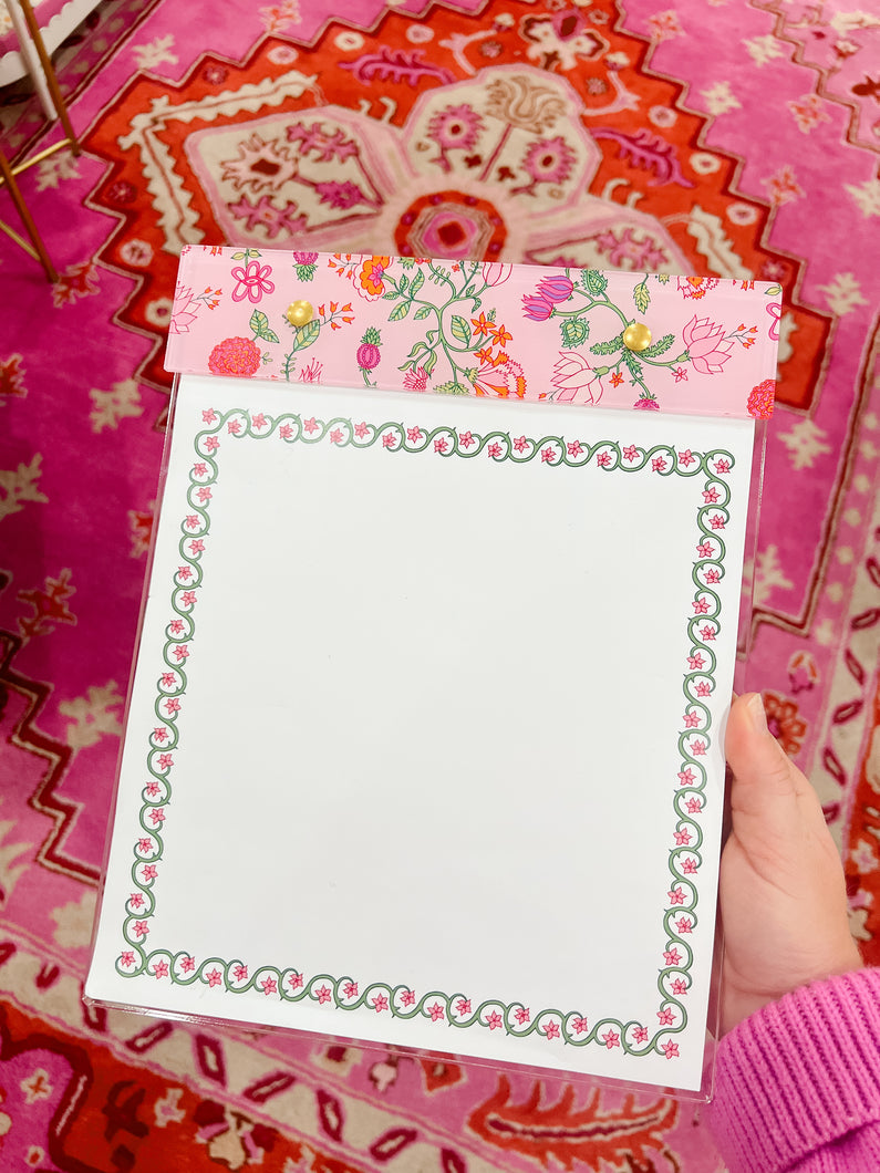 Block Flowers Large Acrylic Notepad
