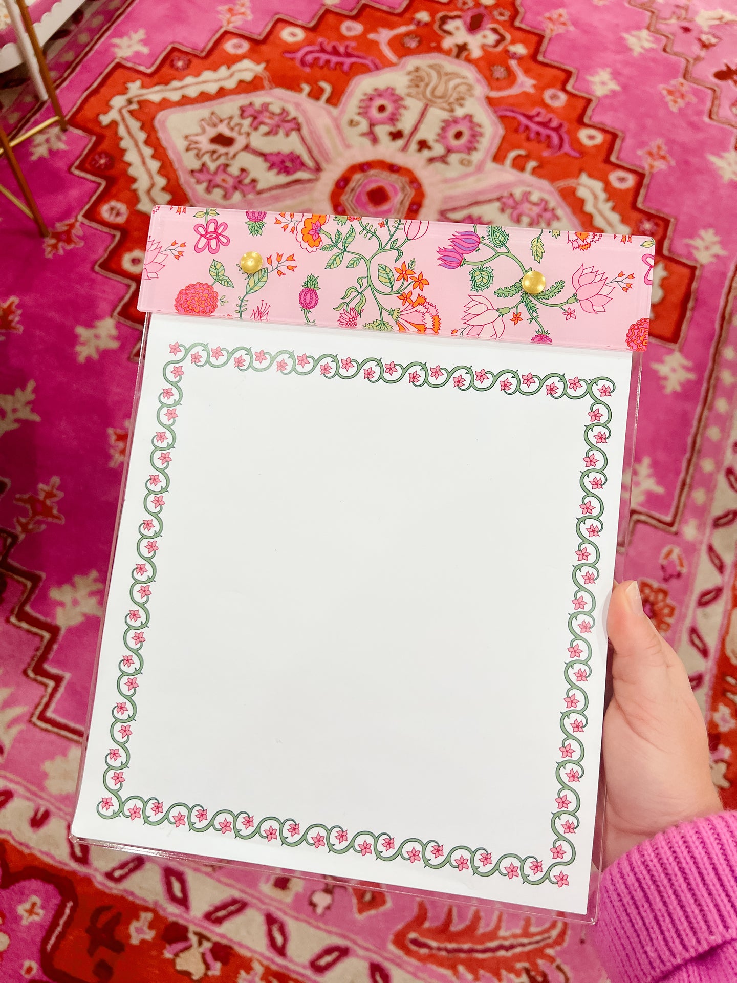 Block Flowers Large Acrylic Notepad
