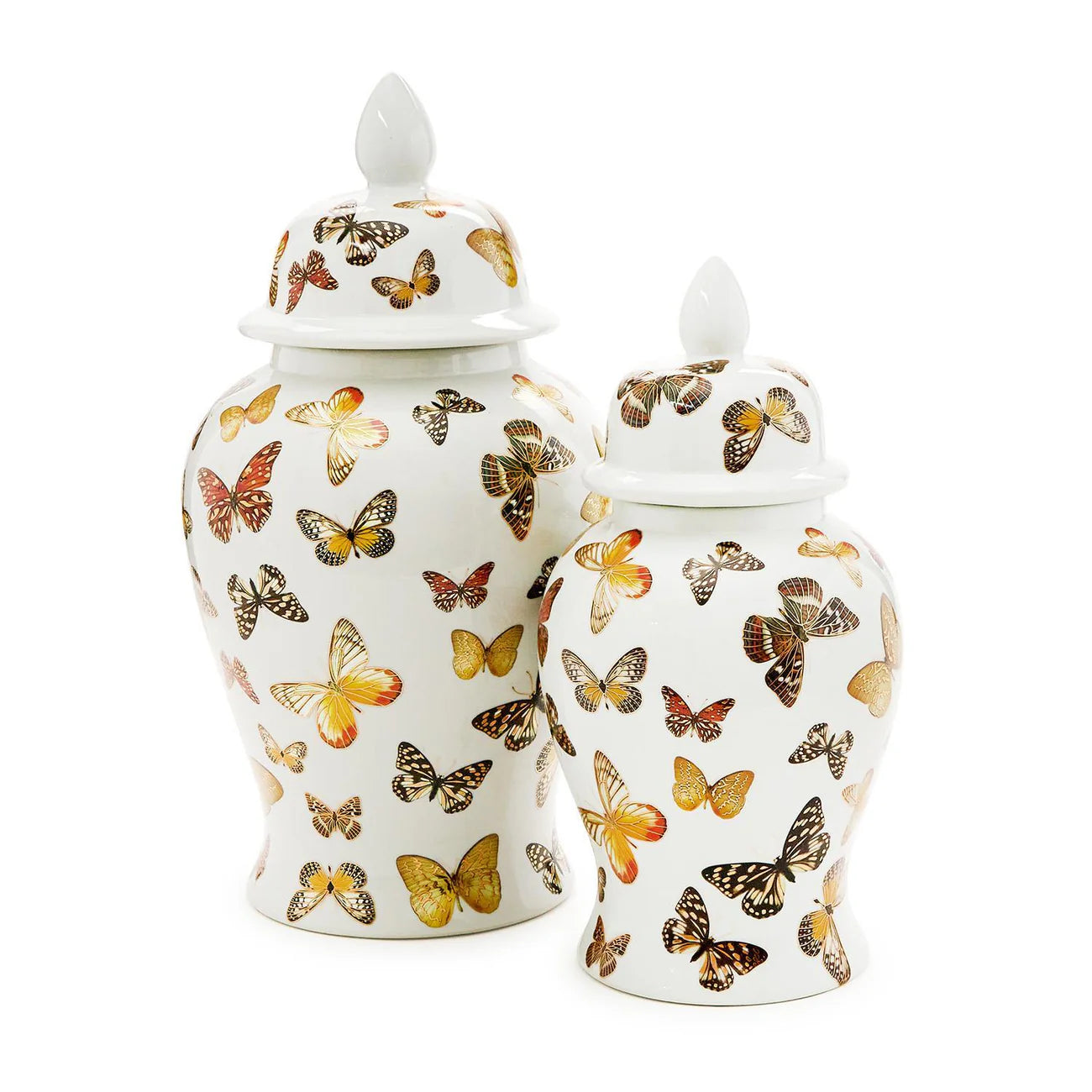 Butterfly Garden Covered Temple Jar