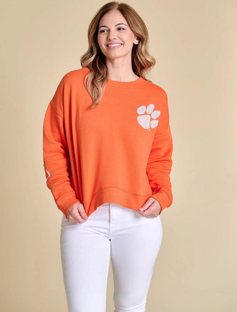 Clemson Sequin Boxy Sweatshirt