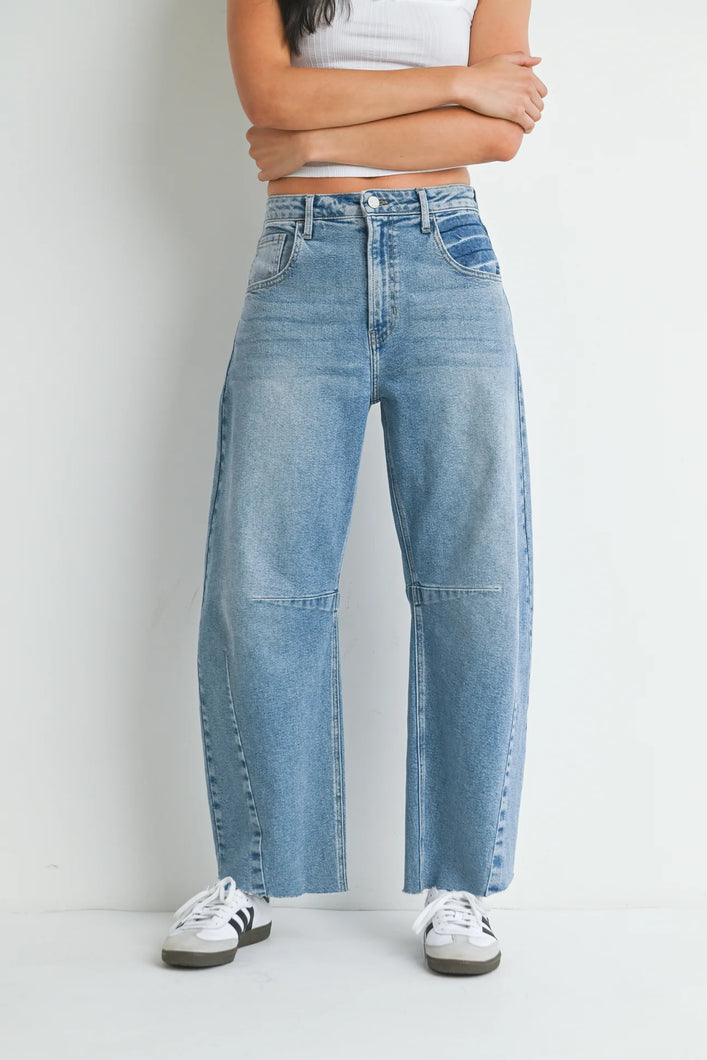 Polly Barrel Jean | Light Wash Denim