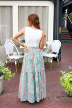Load image into Gallery viewer, Karlie Stripe Floral Smock Tier Maxi Skirt