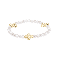 enewton Beaded 4mm Gold Signature Cross 4mm Pearl Bracelet