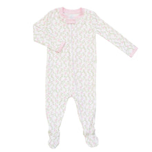 Load image into Gallery viewer, Baby Dunn Rosy Trellis Footie