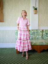 Load image into Gallery viewer, Brooks Avenue Banyan Puff Sleeve Dress | Pink Magnolia &amp; Ticking Stripe