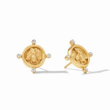 Load image into Gallery viewer, Julie Vos Gold Bee Cameo Stud | Cubic Zirconia