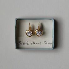 Load image into Gallery viewer, HART Bezel Heart Drop Earrings
